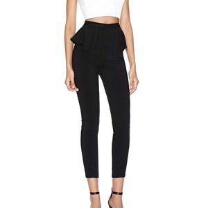 Nasty Gal - Black High Waist Peplum Cigarette Pants